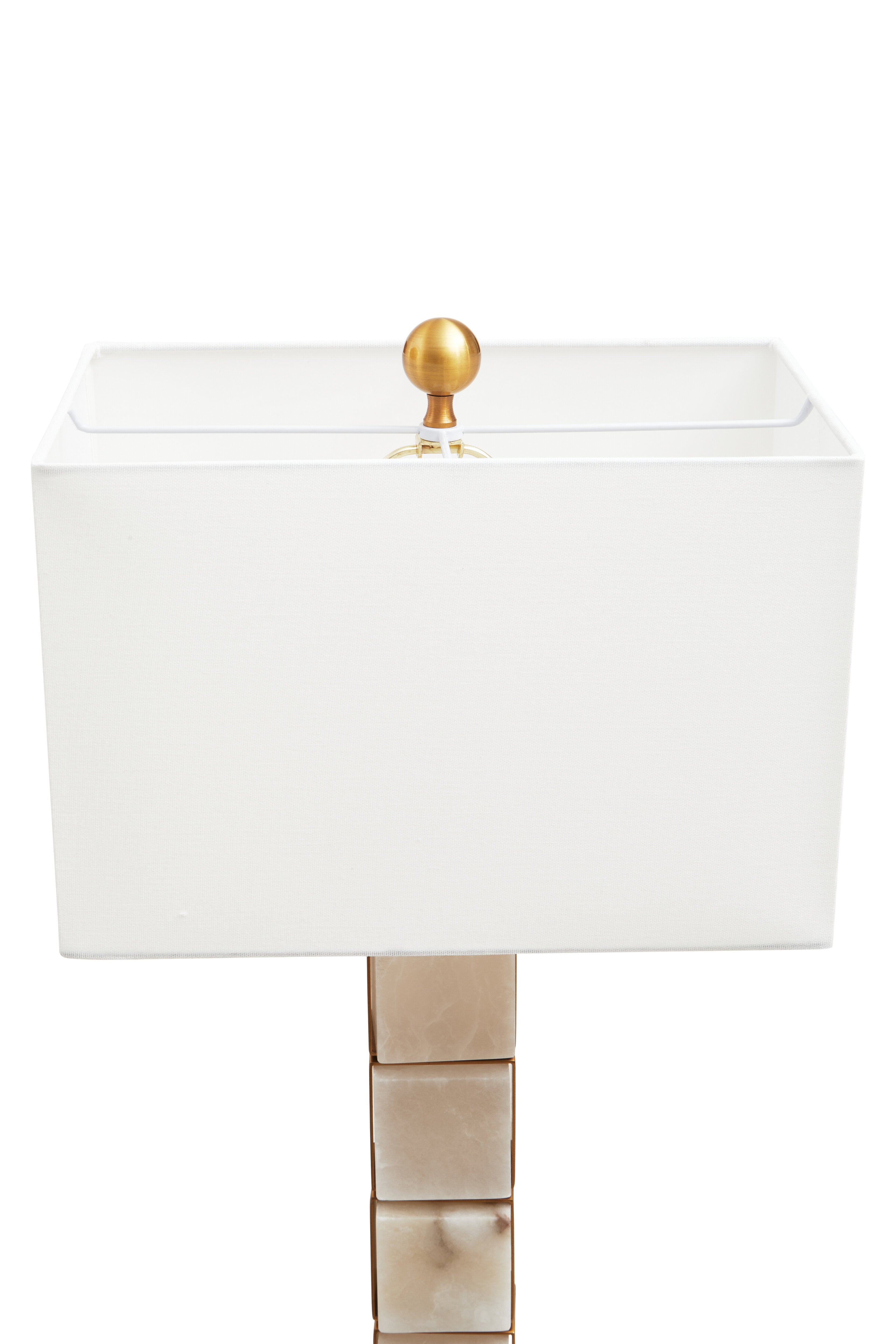 Borello Grey Marble & Gold Stacked Table Lamp